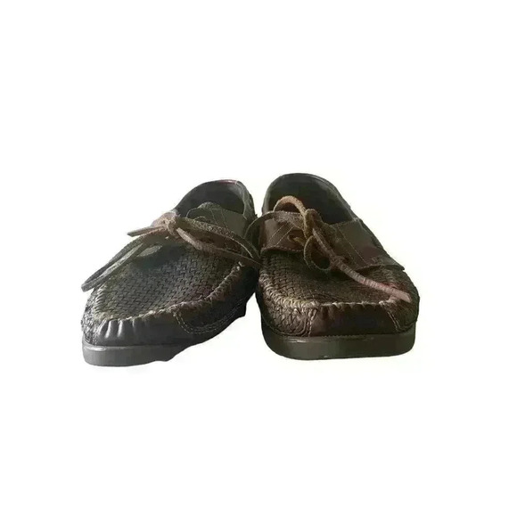 Tommy Bahama Leather Woven Braided Boat Fisherman Boat Mens Size 9.5D Shoes